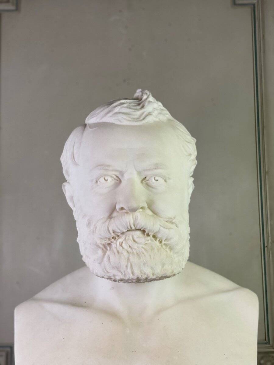 White marble statue bust signed Cassano
