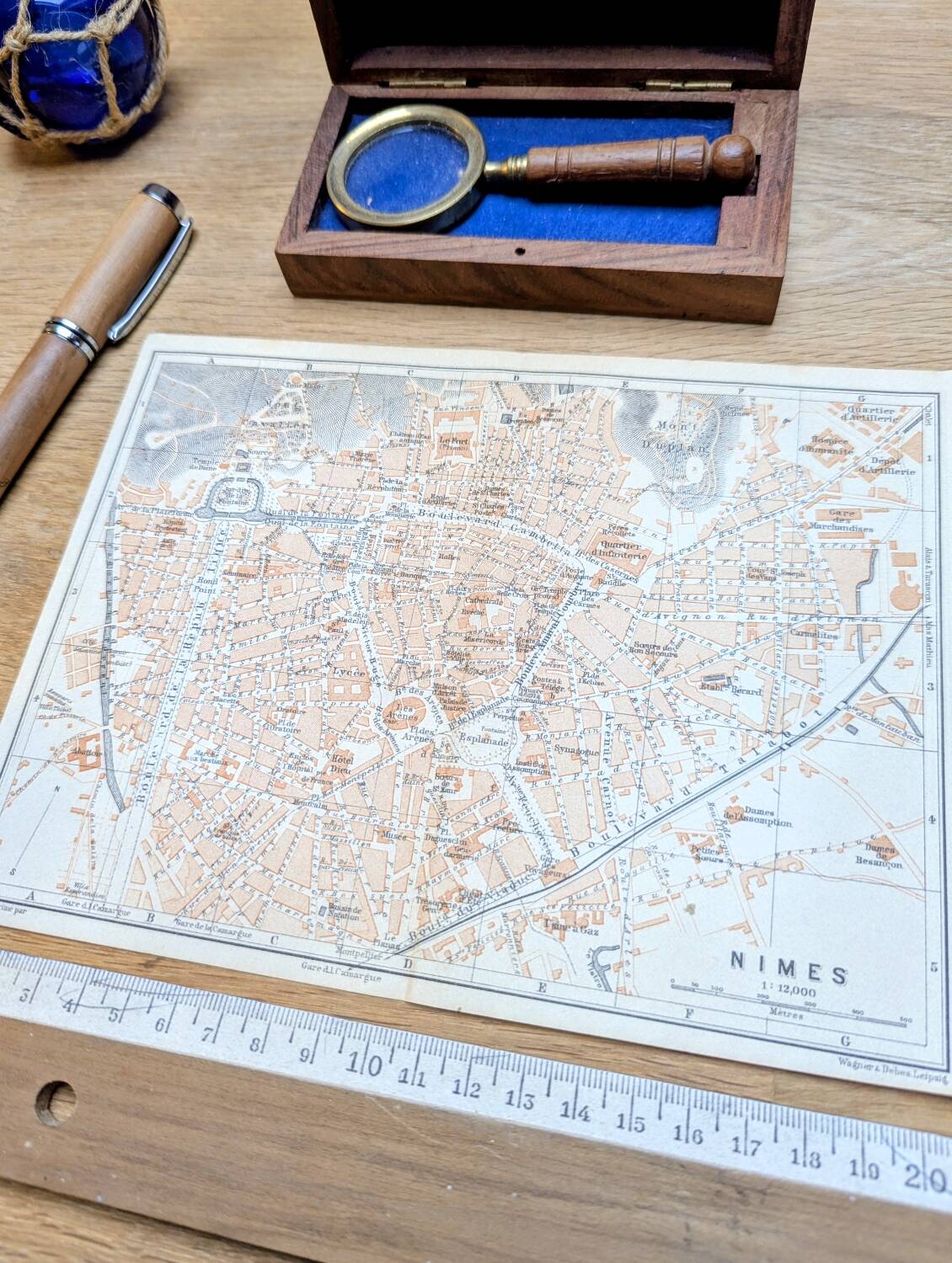 Nîmes, Gard, original plan printed in 1906.