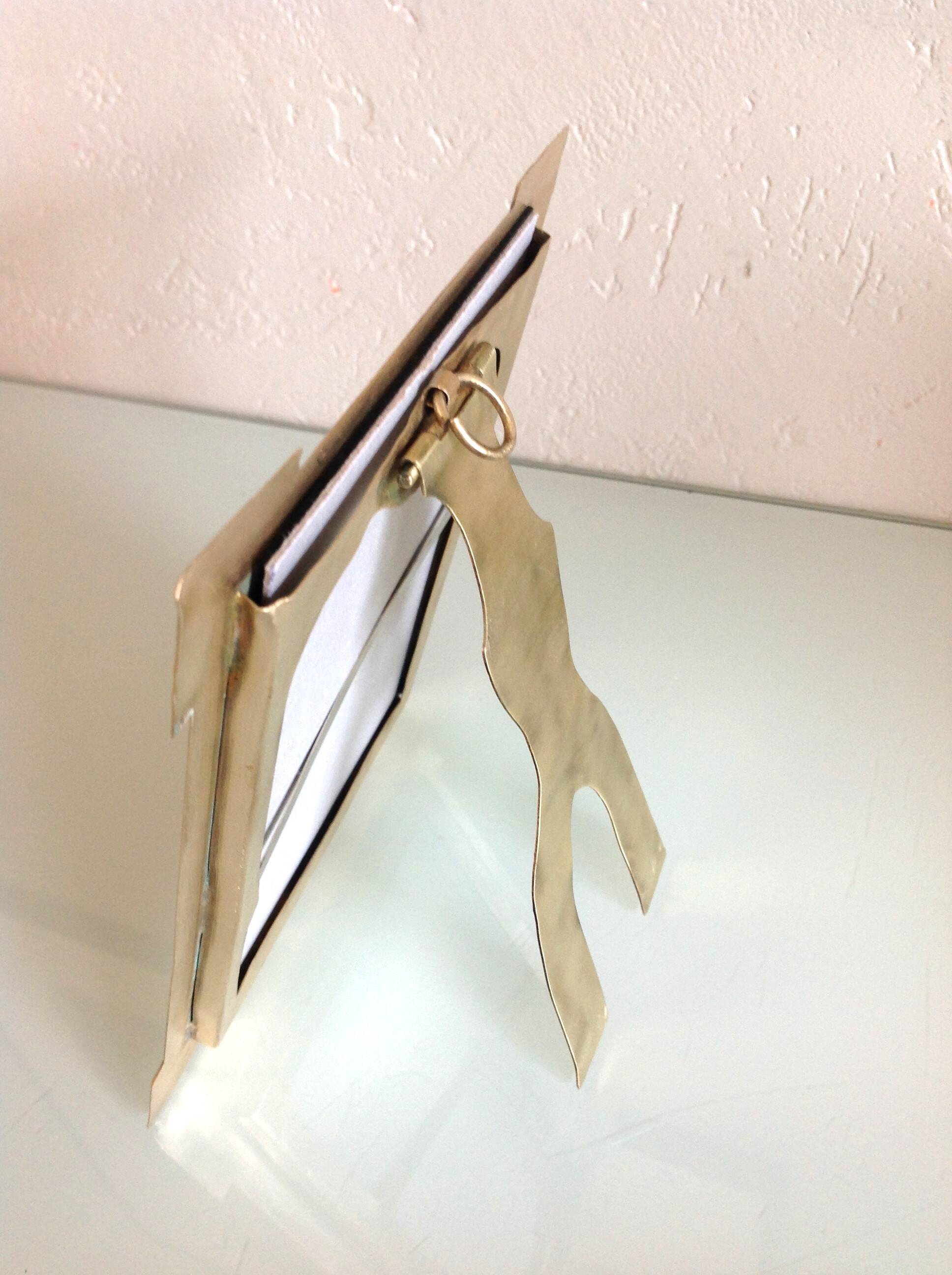 Brushed brass photo frame art deco style / 30s-40s