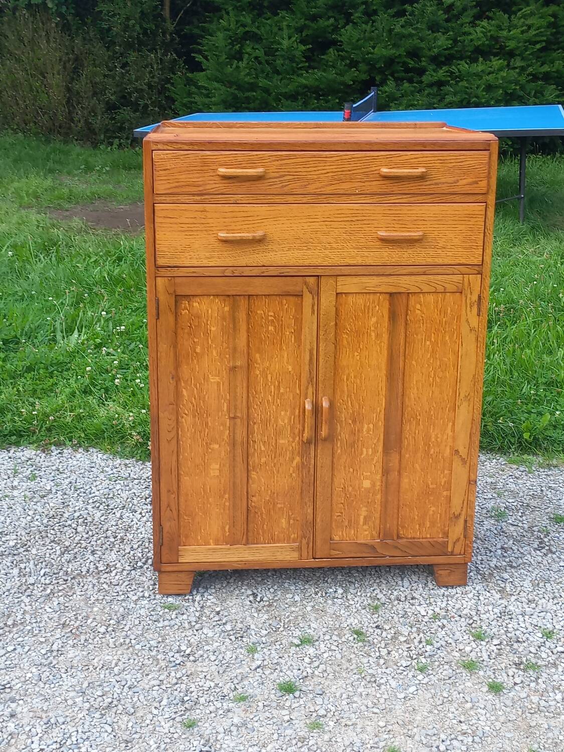 Parisian sideboard 2 doors 2 drawers at support height in oak