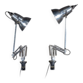 Vintage 20thc pair of original english angle poise wall mounted lamps c1970