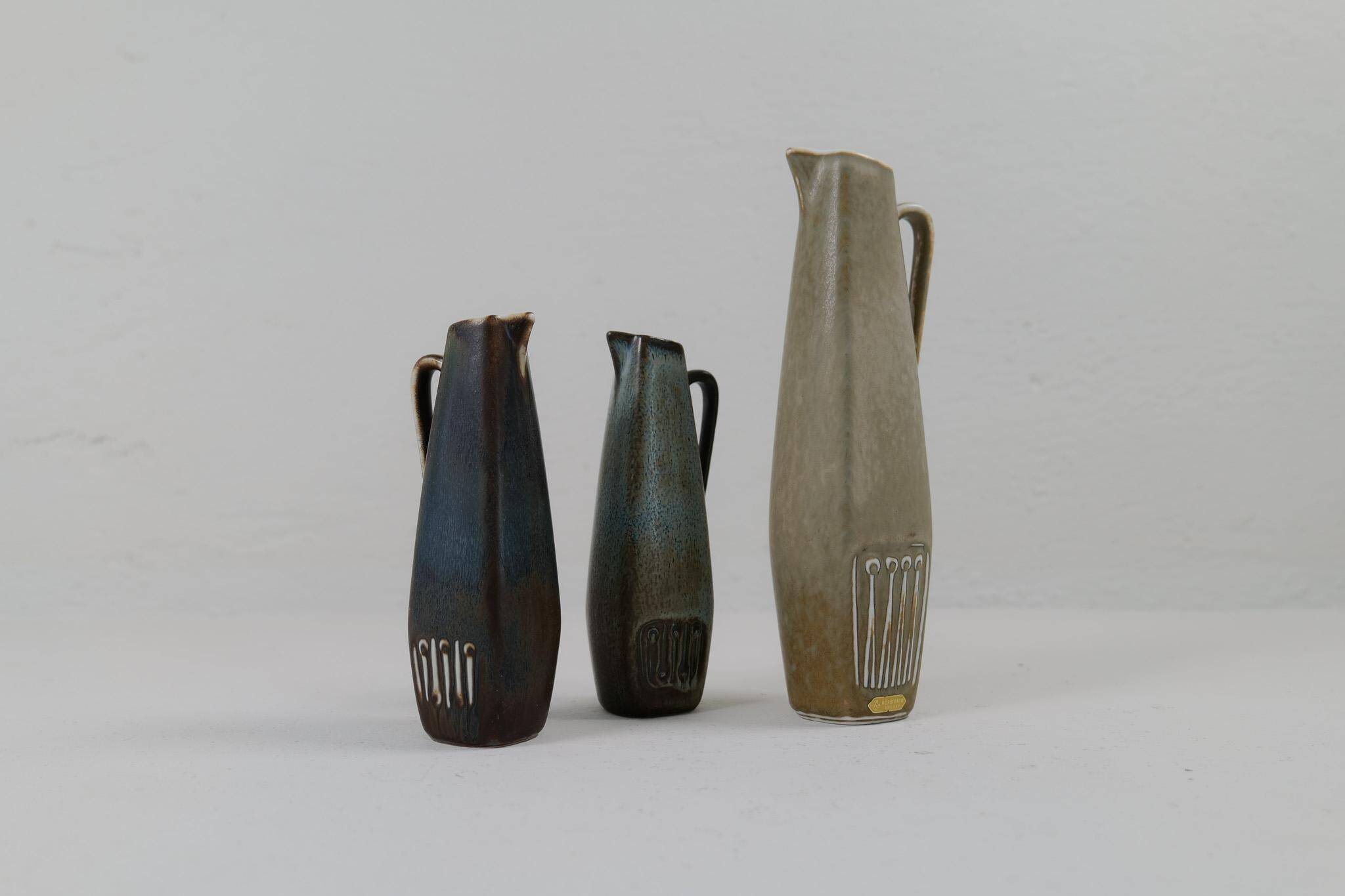 Mid-Century Modern Ensemble of 3 Ceramic Pieces Sweden 1950 Rörstrand Gunnar Nylund