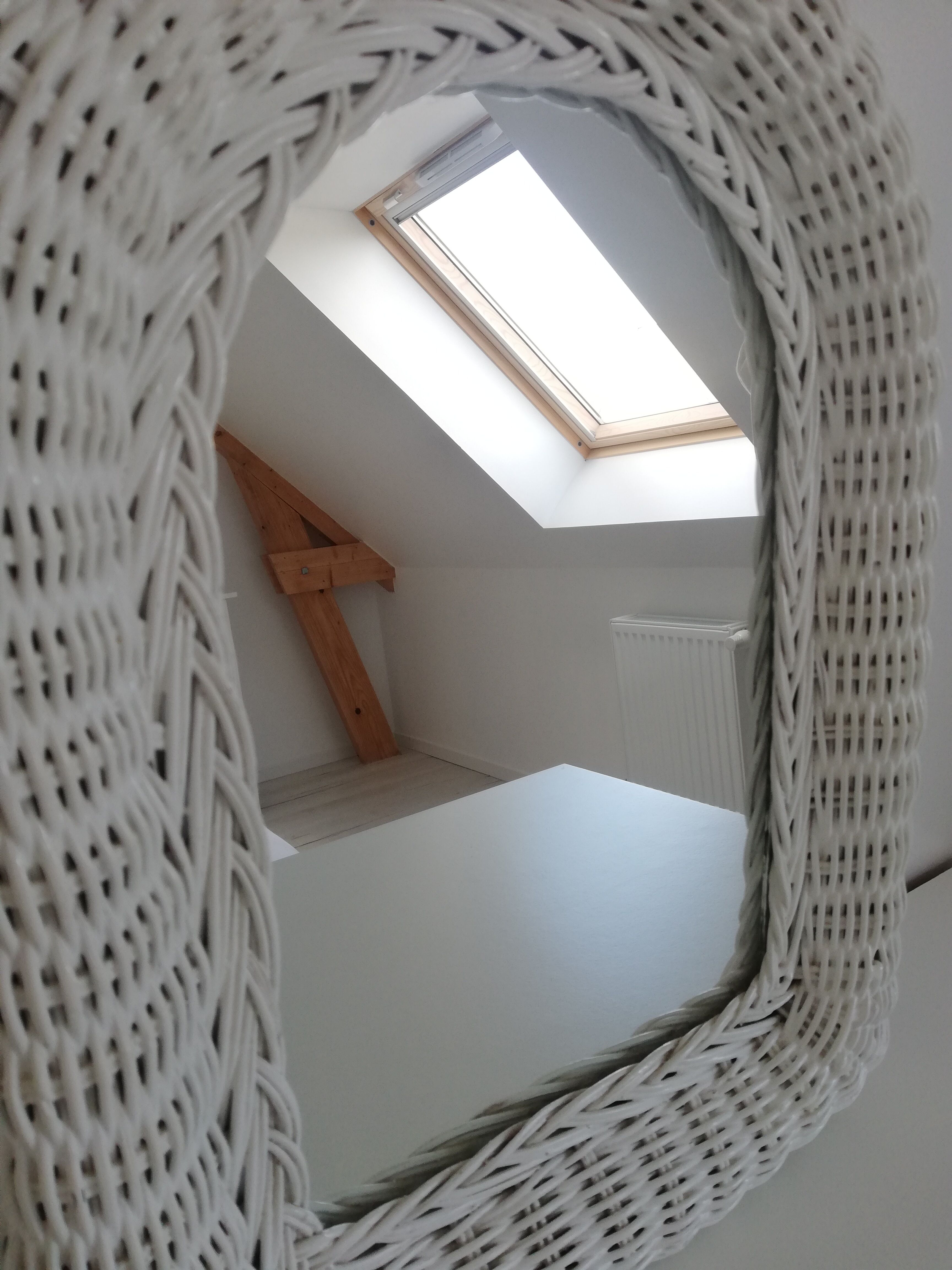 Vintage wicker mirror