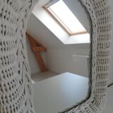 Vintage wicker mirror