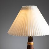 Scandinavian tapered copper and brass table lamp