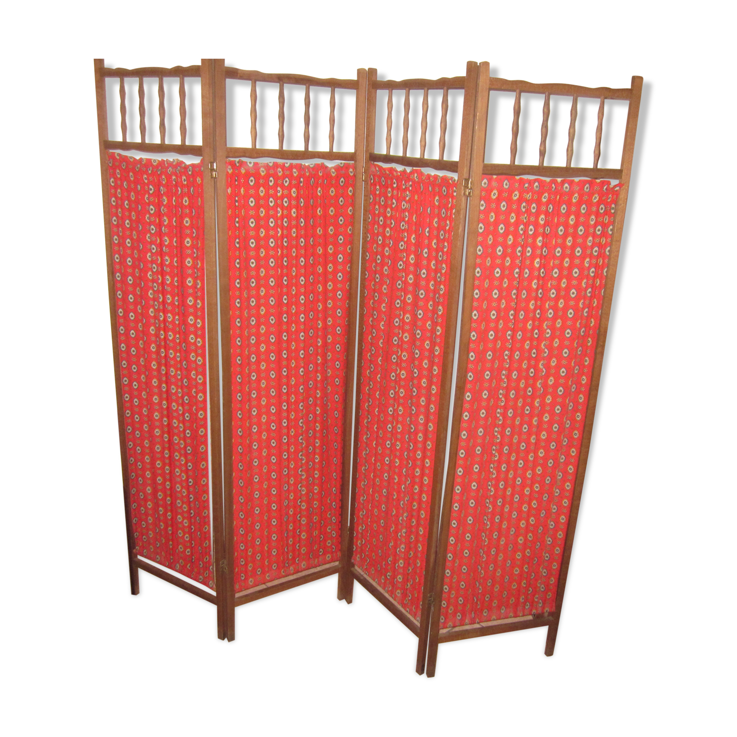 Vintage wood and fabric screen