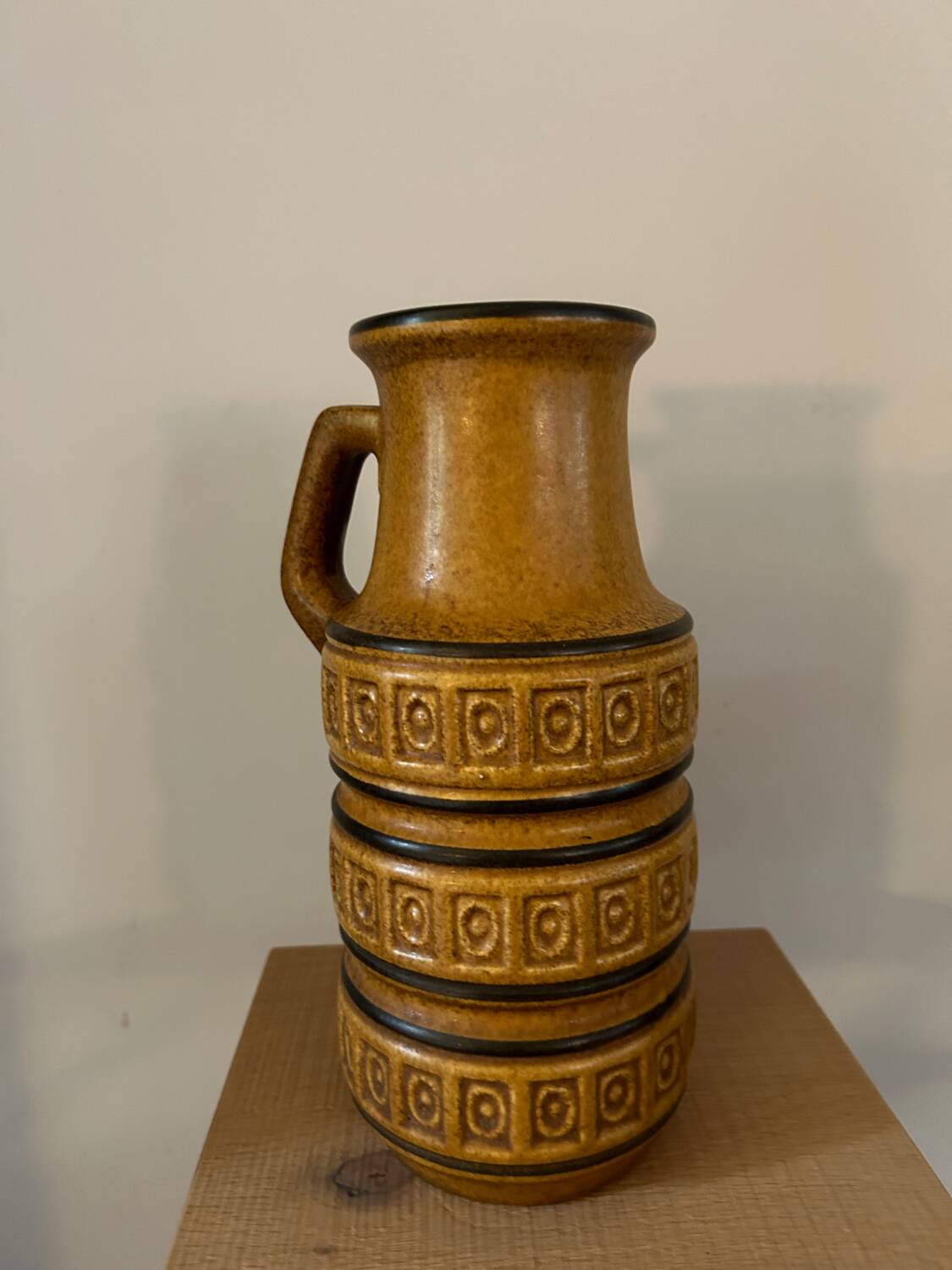 W Germany ochre ceramic vase.