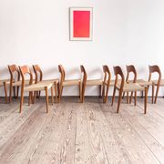 Set of 10 chairs 71 in teak by Niels O. Møller, JL Moller, Mid Century