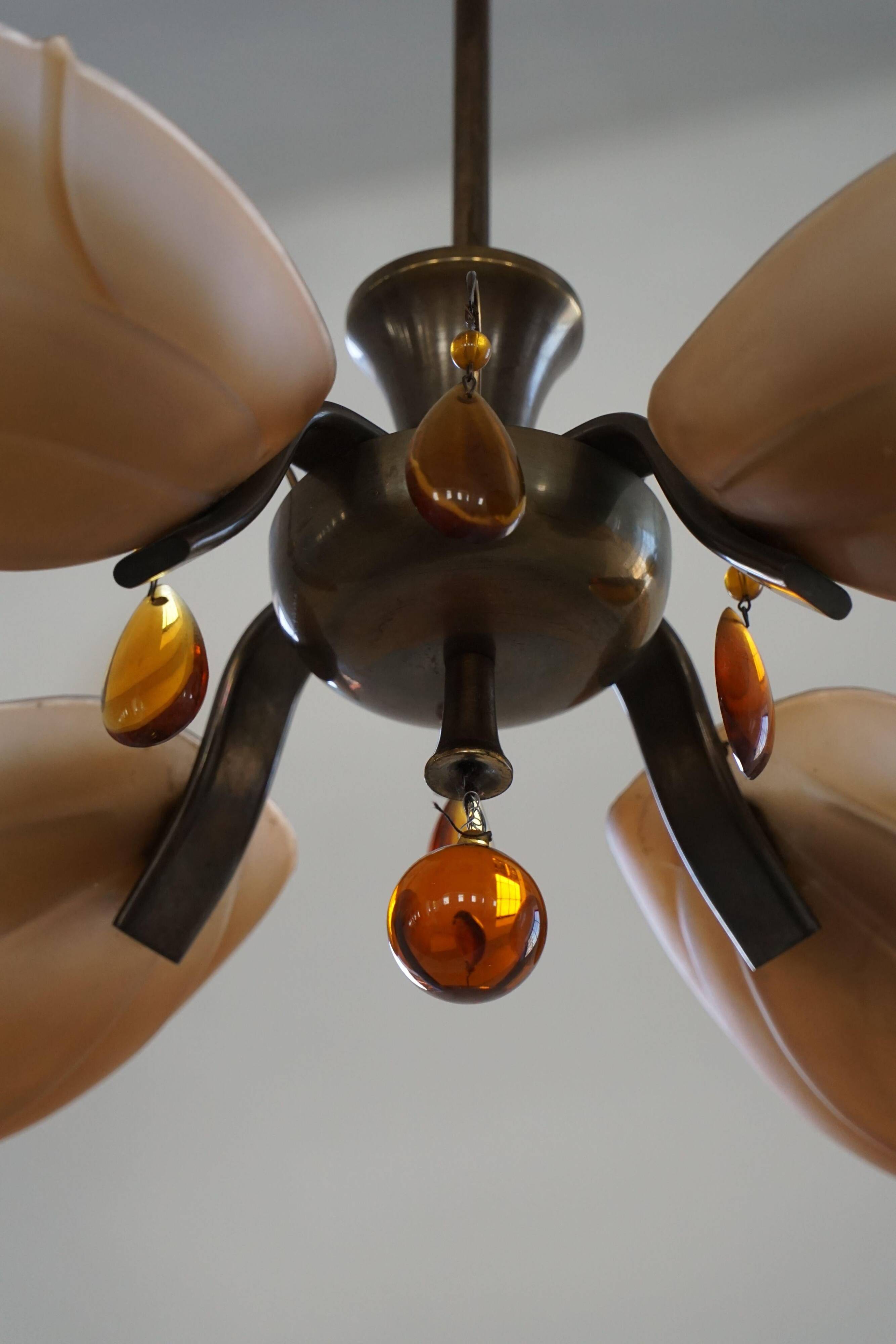 Lustre Art déco par Paavo Tynell pour Taito Oy, Finlande, années 1930