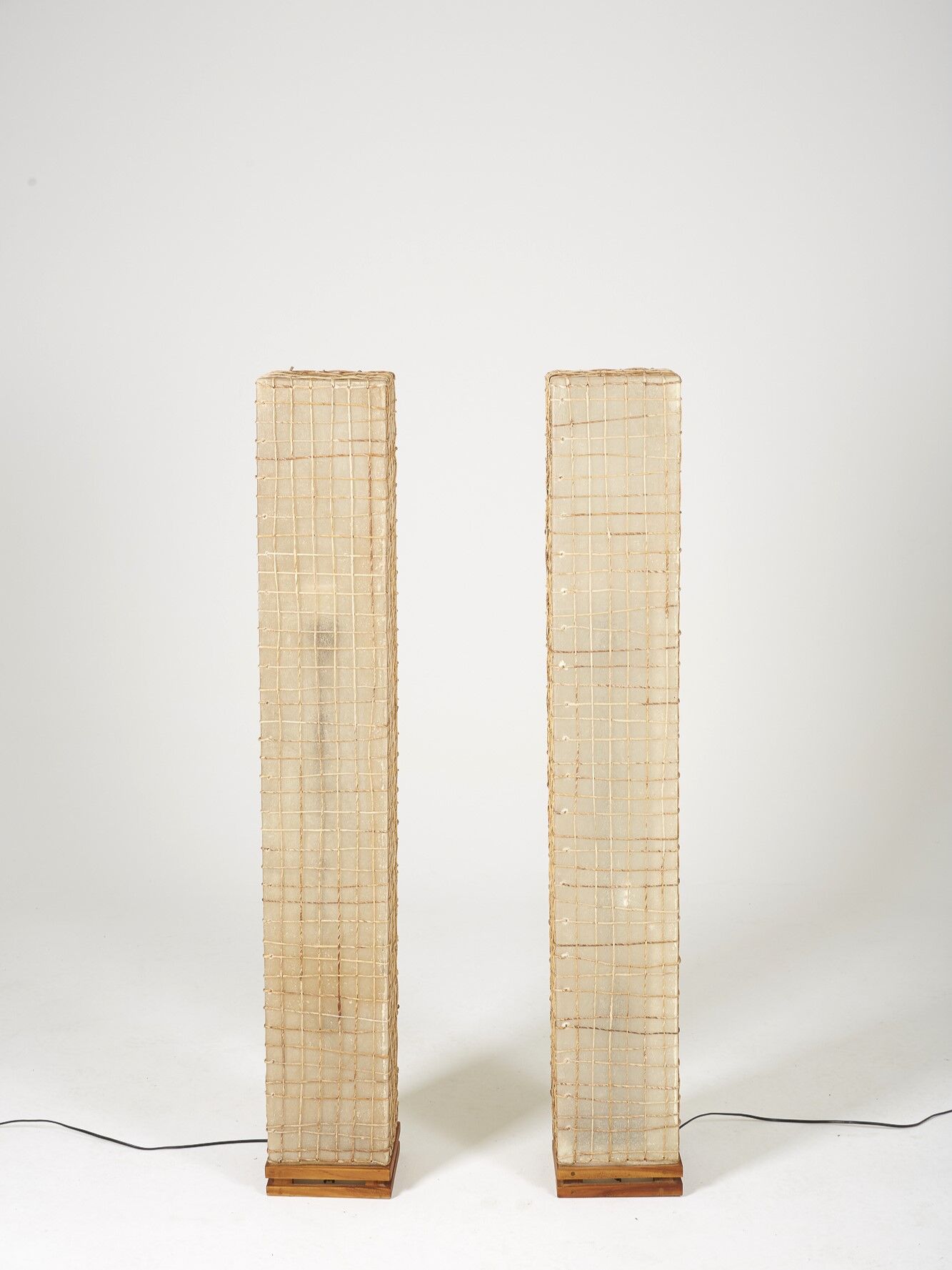 Pair of resin and rope floor lamps 1960s