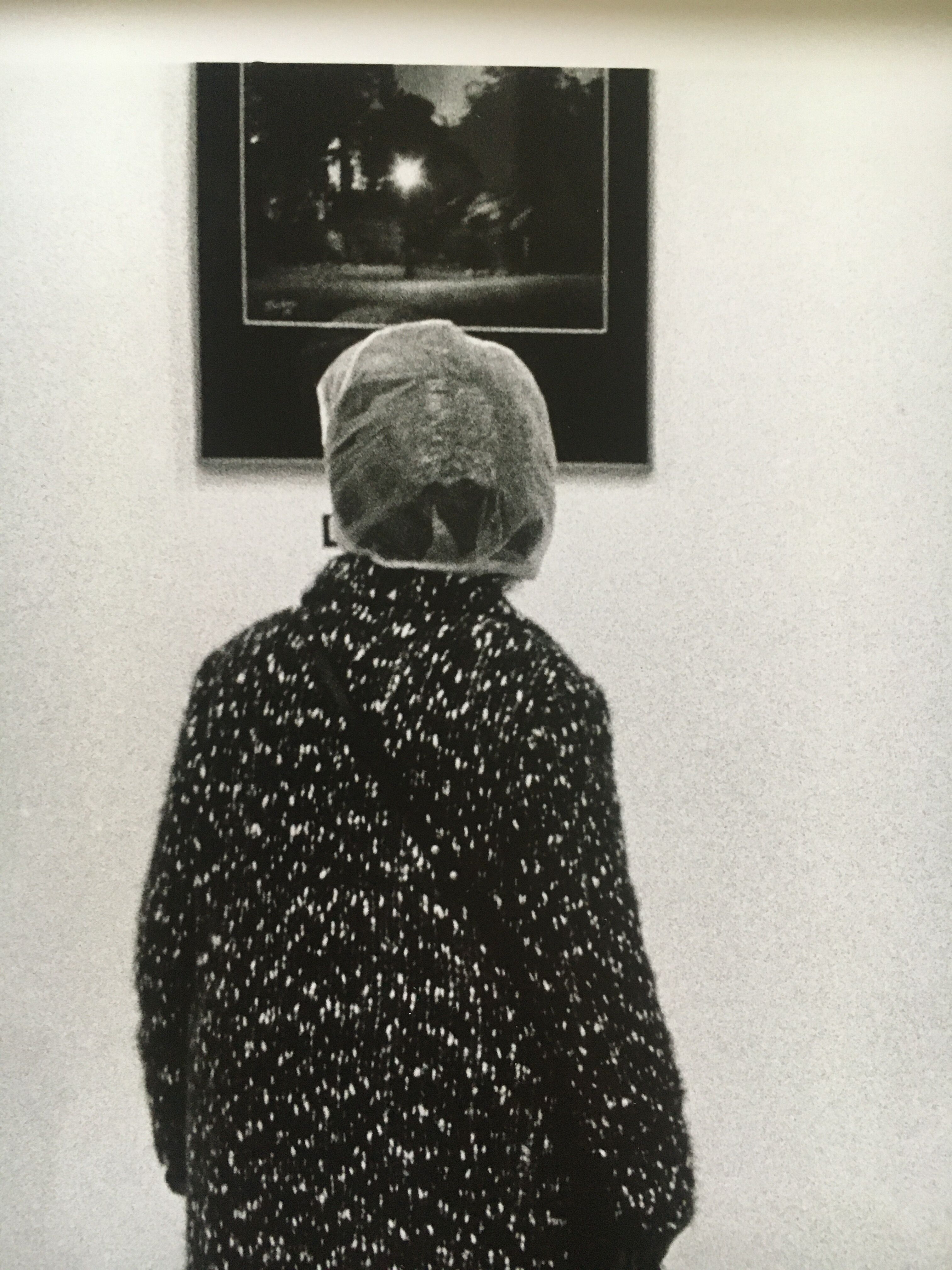 Black print and graphic bench. Museum, fashion 90s
