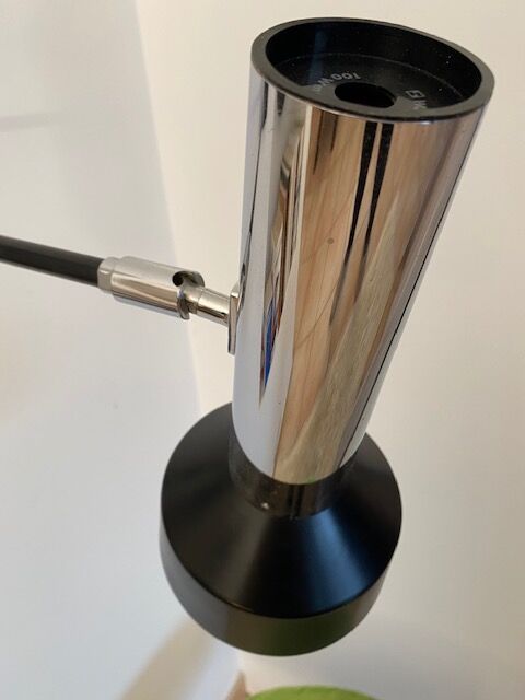 Chrome stem wall lamp from the 70s