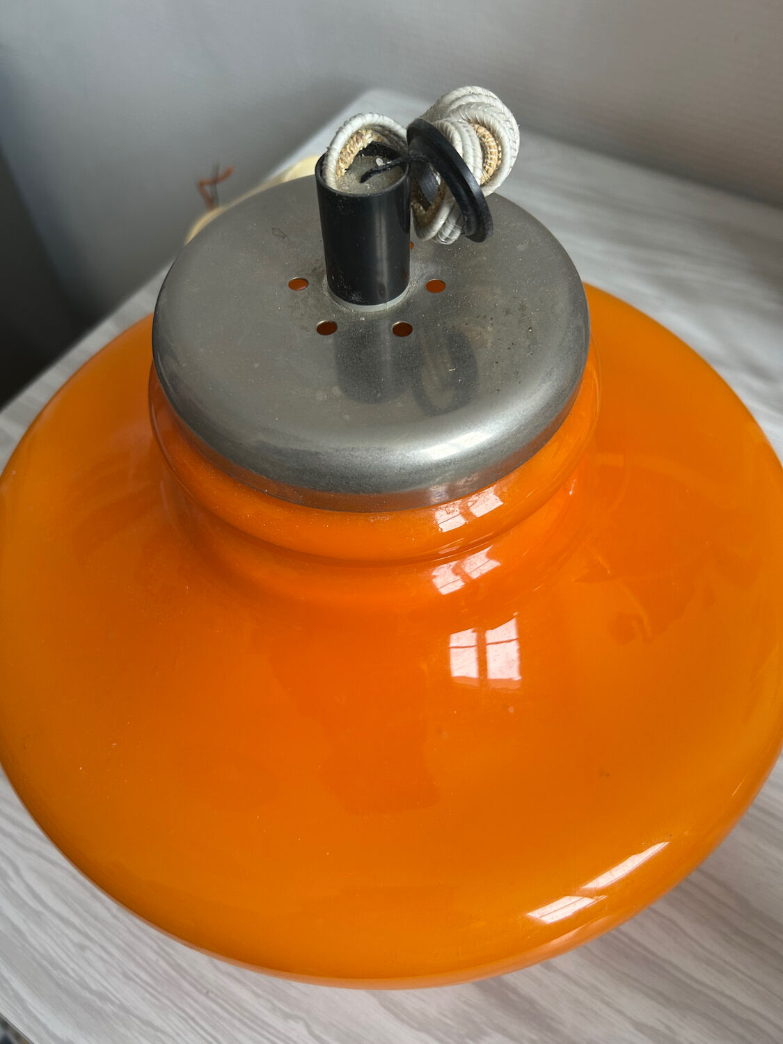 Plafonnier en verre des années 1970