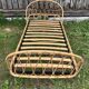 Old bed basket 1 person curved rattan 60s vintage