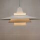 Vintage David Mogensen White Pendant Lamp, Super Light A/S, Danish Mid-Cent