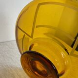 Large Art Deco amber glass bowl