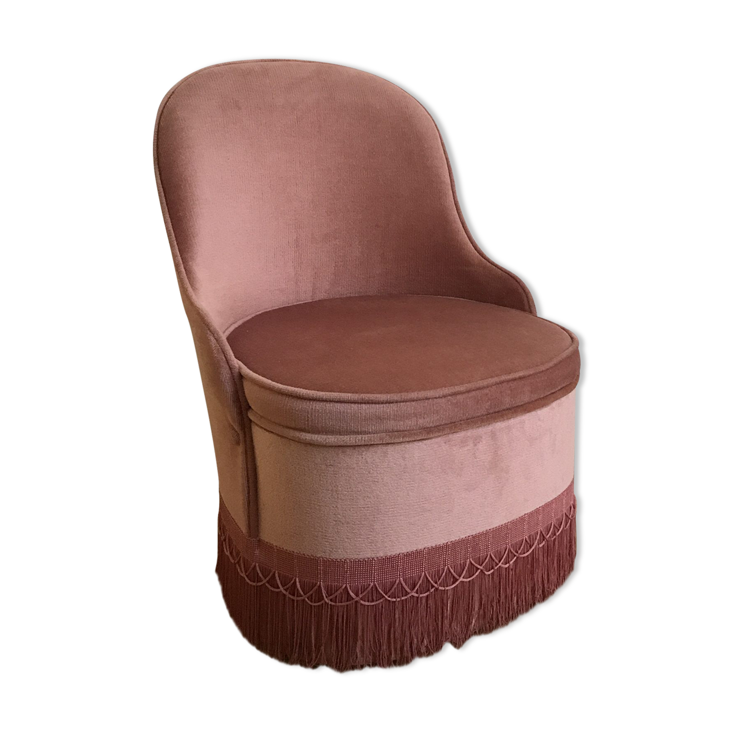 Toad style heater in original pink velvet with trunk