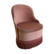 Chauffeuse style crapaud en velours rose