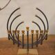 Menorah Hanoukia gold and silver plated, made in Israel by Karshi, 1970