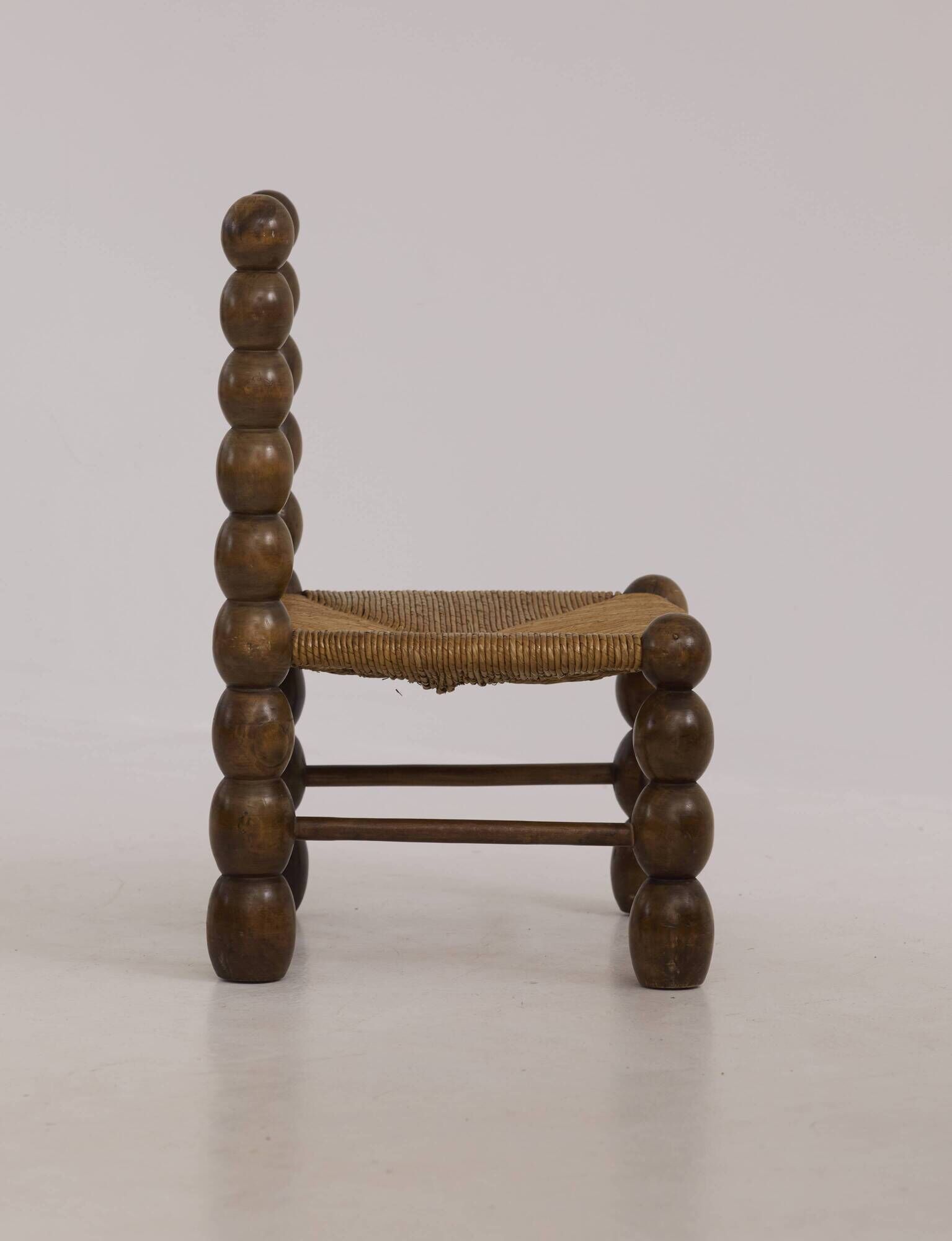 Vintage low chair in solid wood (oak) Dlg Dudouyt Circa 1960