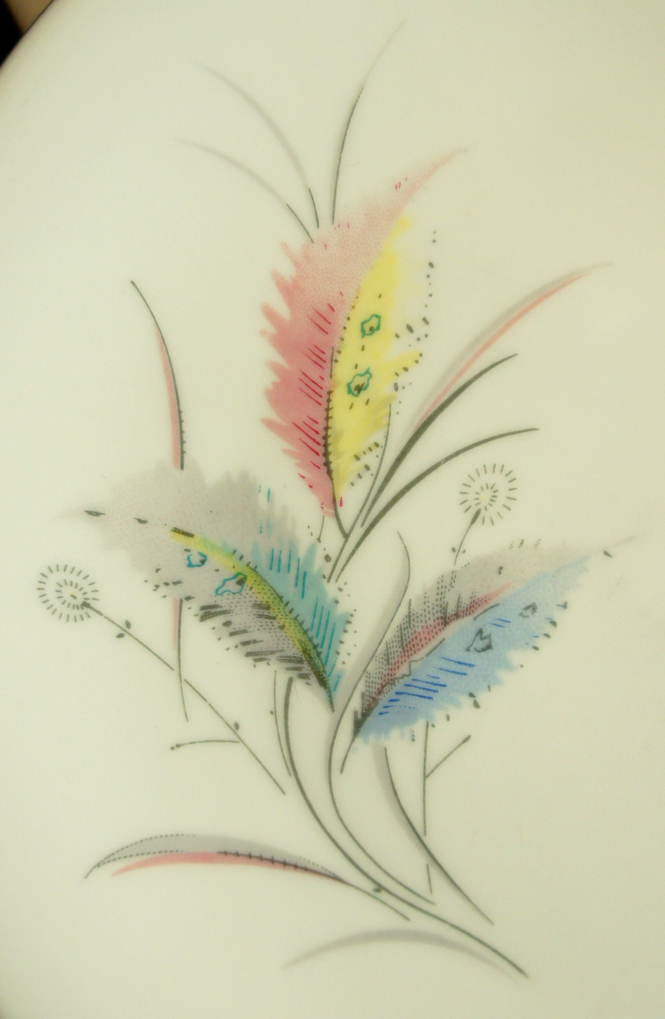 Set of 5 plates "Plumes, PMR Bavaria Jaeger & Co"