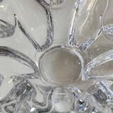 Empty Pocket/Organic floral shape ashtray/Corolla in transparent crystal. Baccarat style