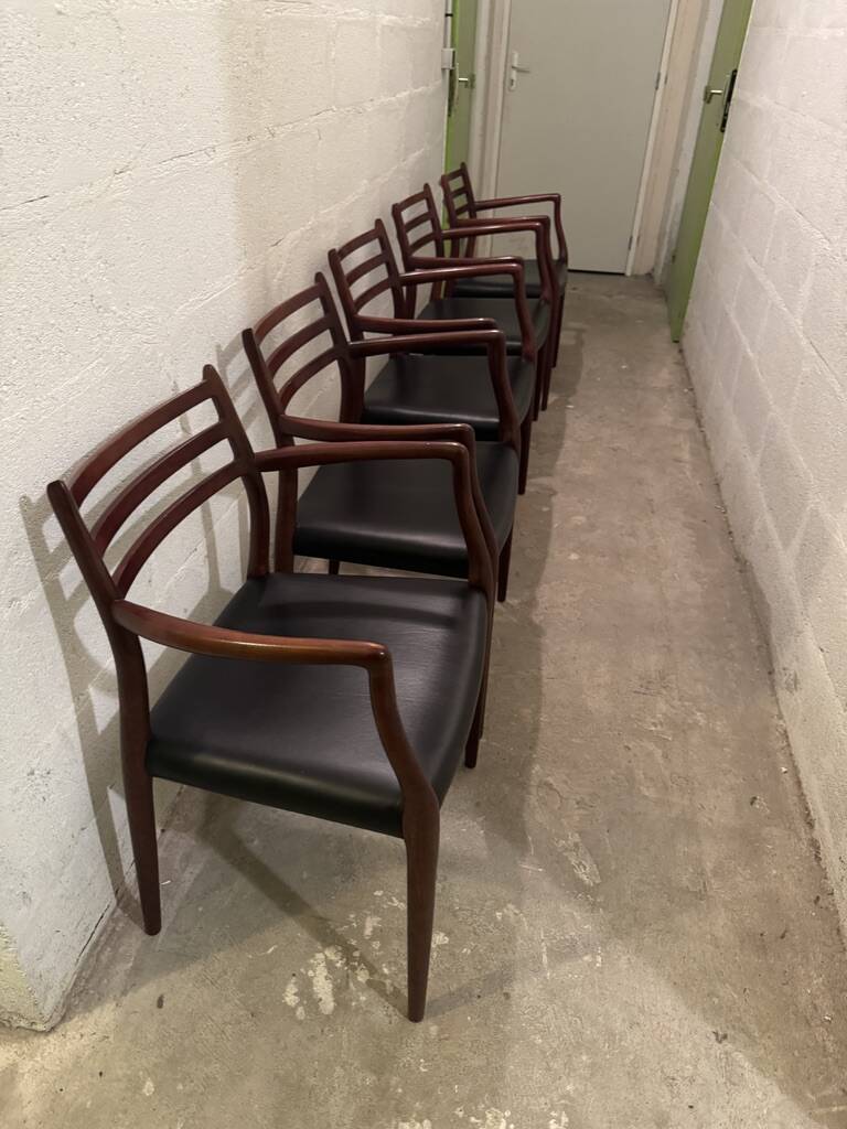 5 Fauteuils scandinave Niels o Møllers Møbelfabrik modéle 62