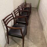 5 Fauteuils scandinave Niels o Møllers Møbelfabrik modéle 62