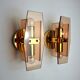 Pair of Veca wall lamps in Murano Glass Italy 1970