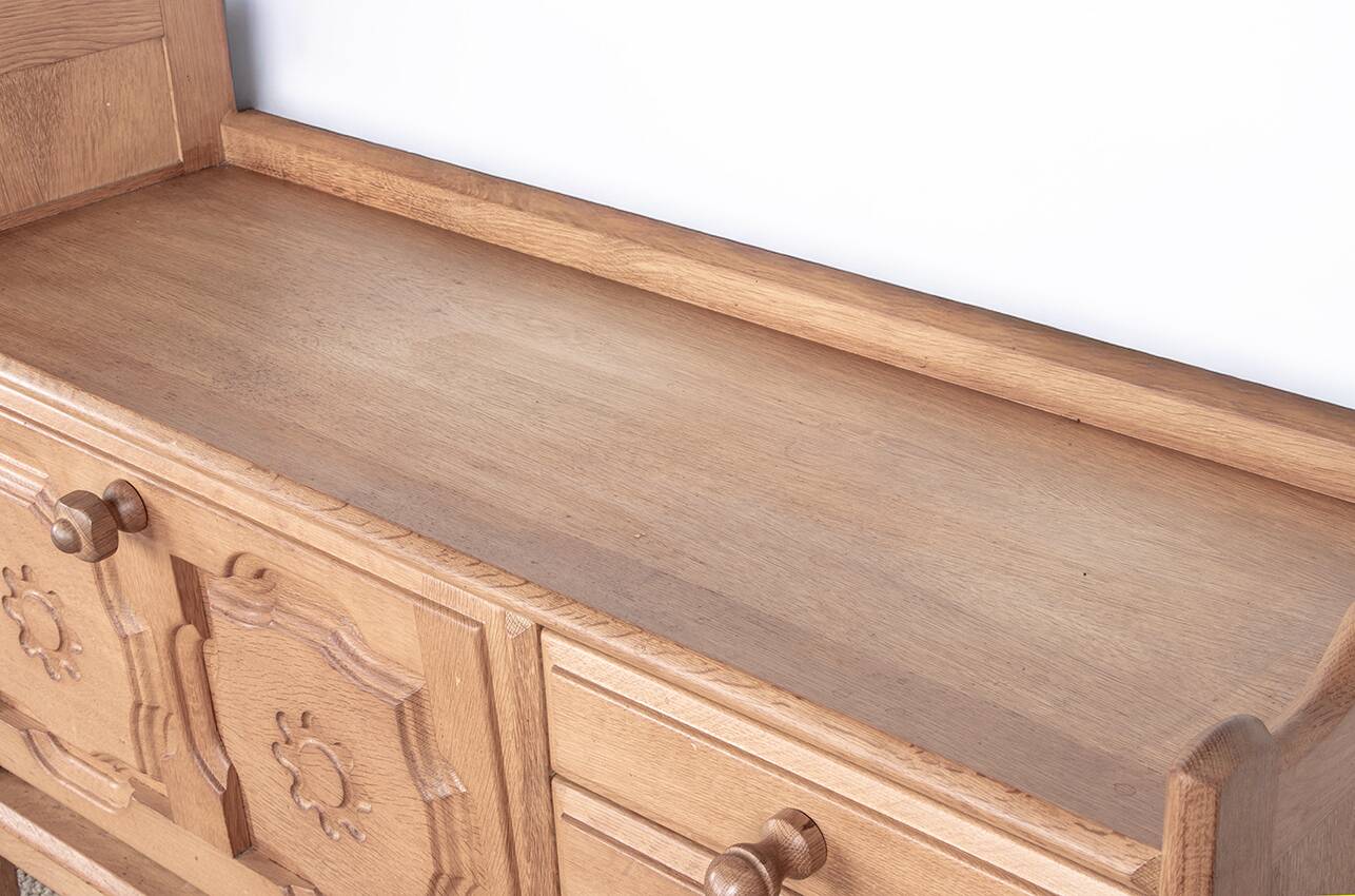 French enfilade in solid oak by Guillerme and Chambron 1960.