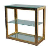 Console glass and gilded brass Italy 70s