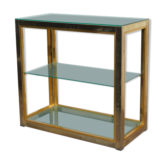 Console glass and gilded brass Italy 70s