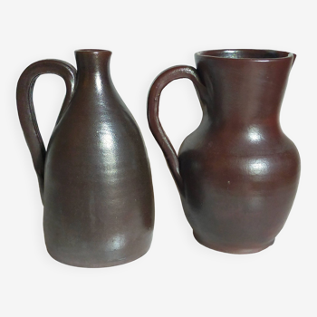 Duo de poteries de Jean Dubost en grès de Noron vintages