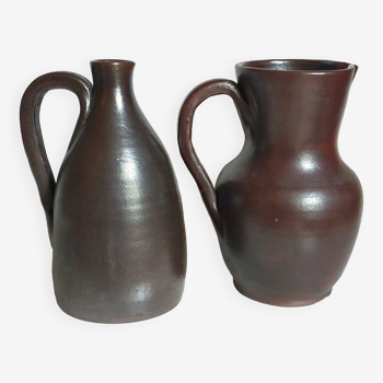 Duo of pottery by Jean Dubost in vintage Noron stoneware