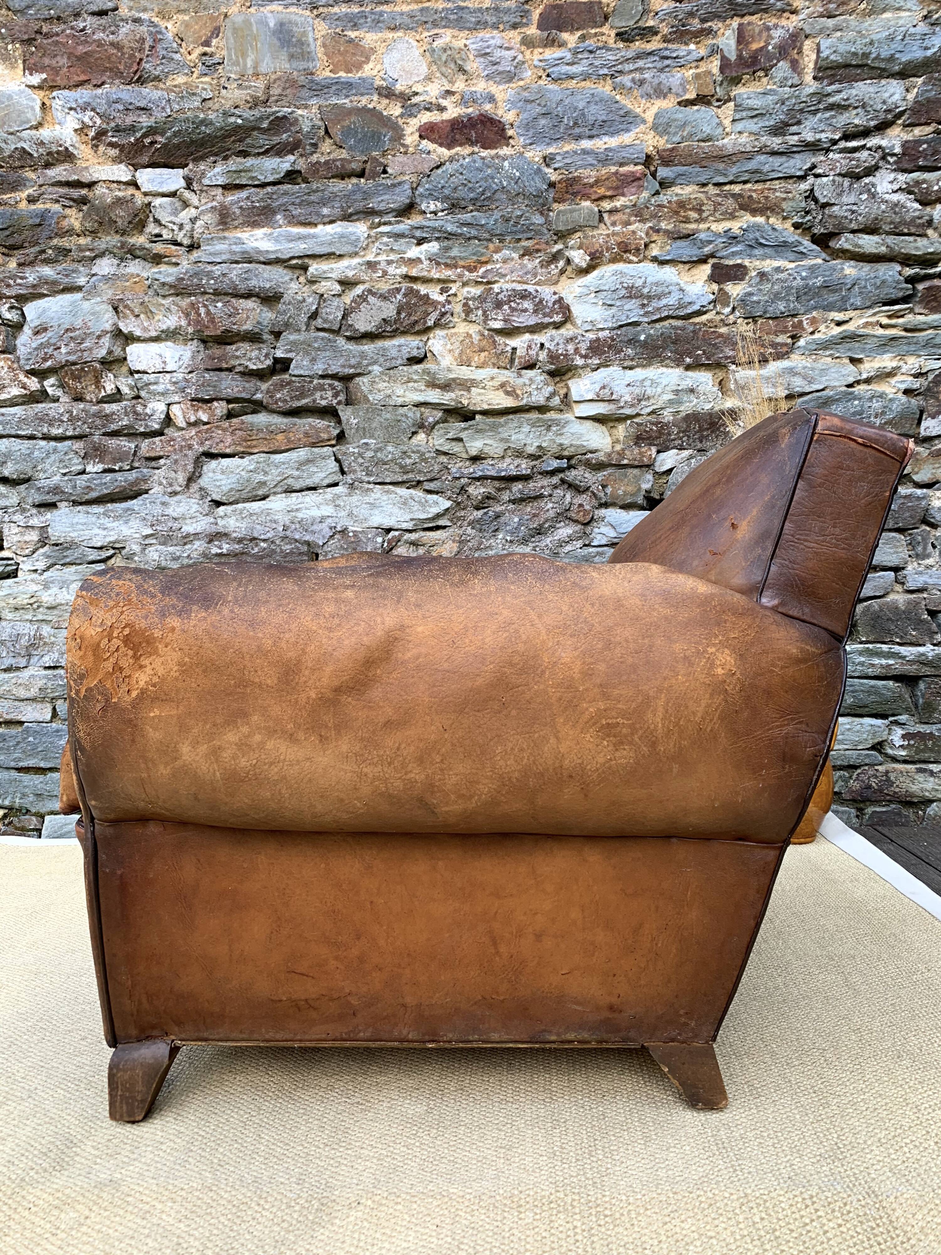 Leather club armchair 1930