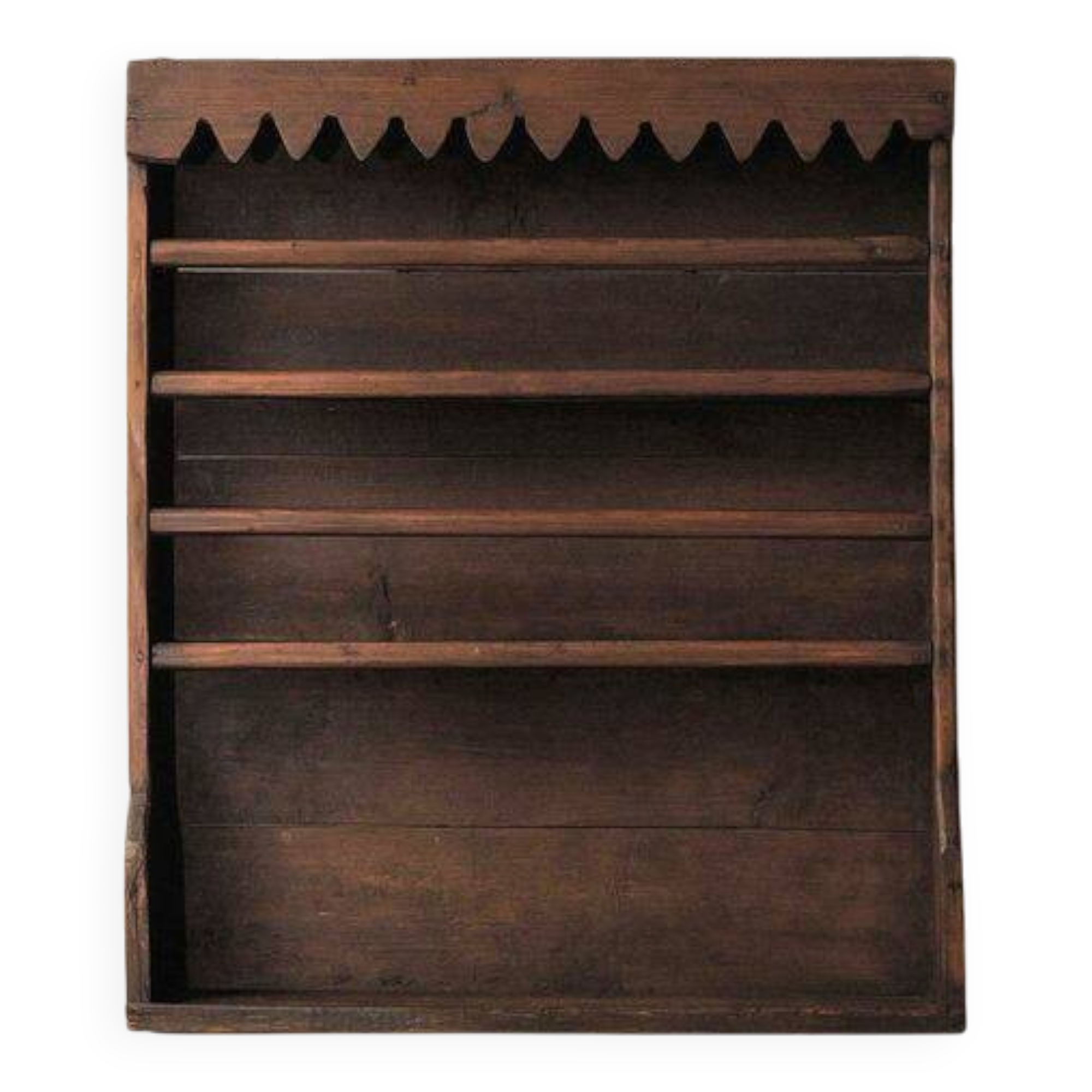 Solid wood wall shelf, Folk art, around 1900