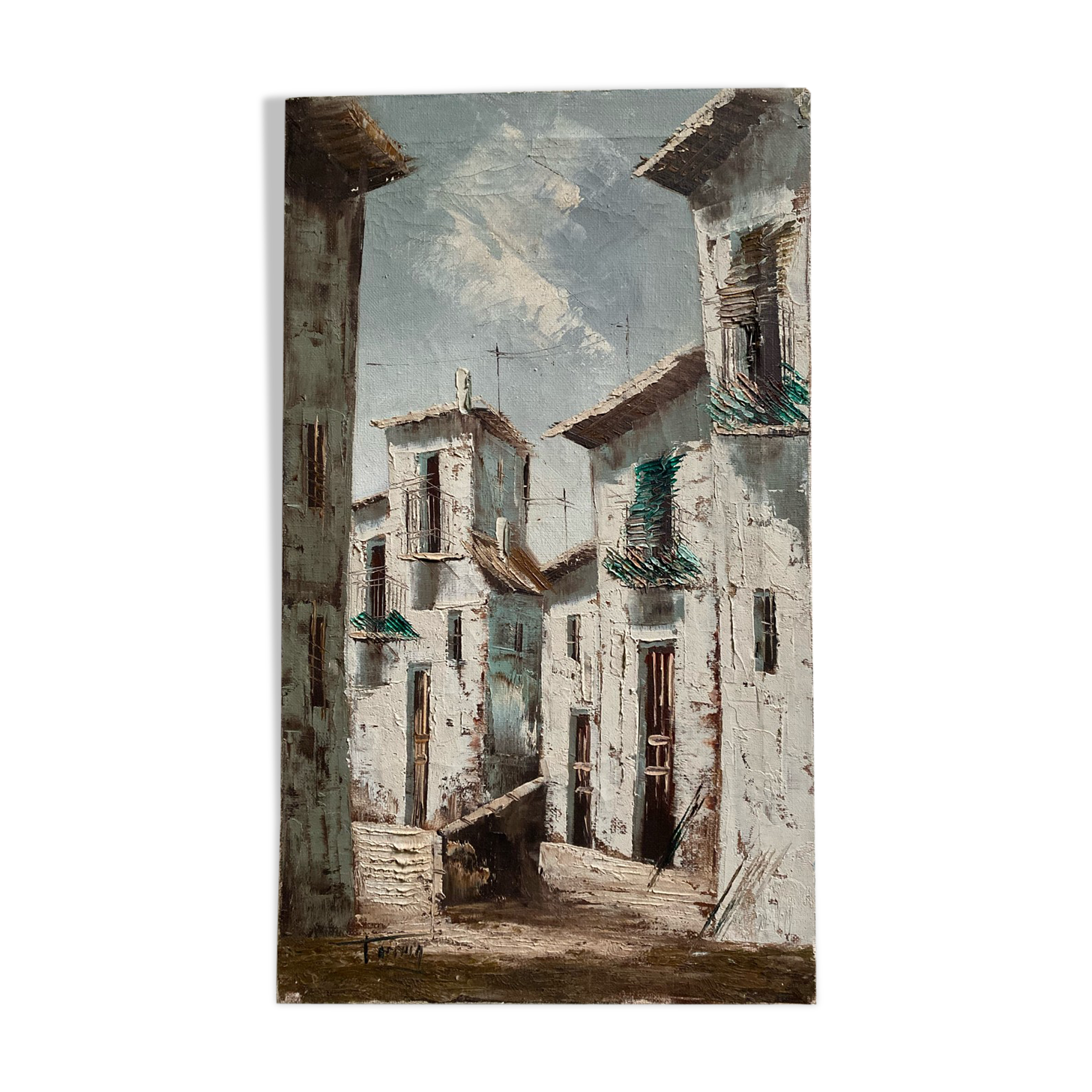 Peinture sur toile village d’Espagne