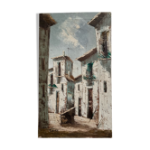 Peinture sur toile village d’Espagne
