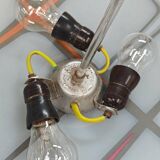 Modernist Czechoslovakian Zukov pendant light, geometric pattern, 1960