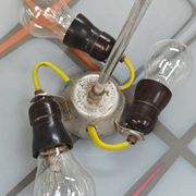 Modernist Czechoslovakian Zukov pendant light, geometric pattern, 1960