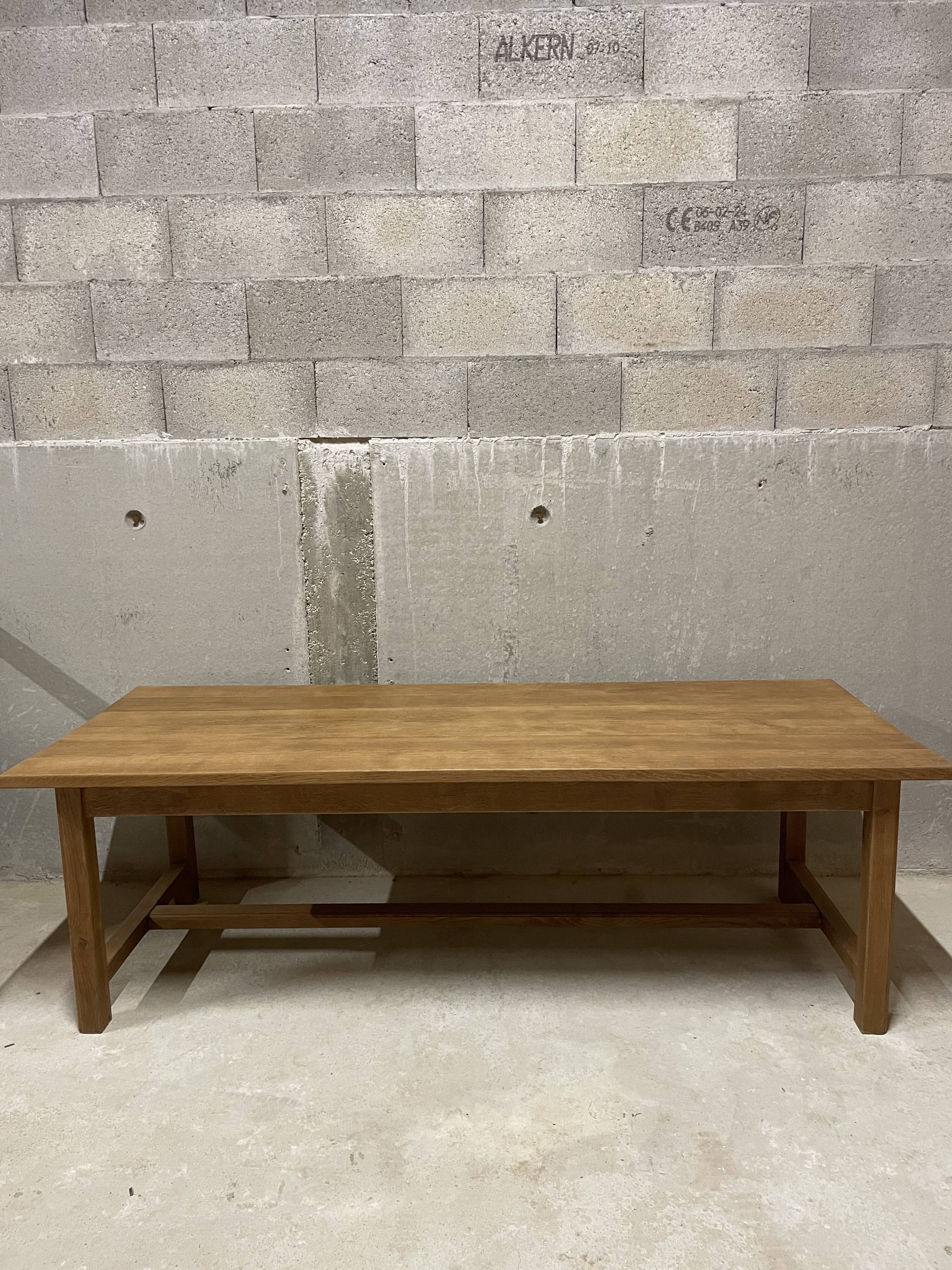 Solid wood farmhouse table – country style 230cm