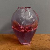 Red Glass vase "tulip" top 1960s