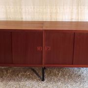 Modernist enfilade in teak by René-Jean Caillette for Charron - mid 20th century.