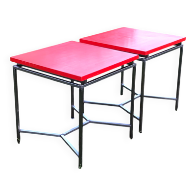 Tables carrés rouge