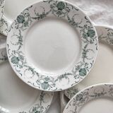12 Lunéville "Garland" ironstone dessert plates