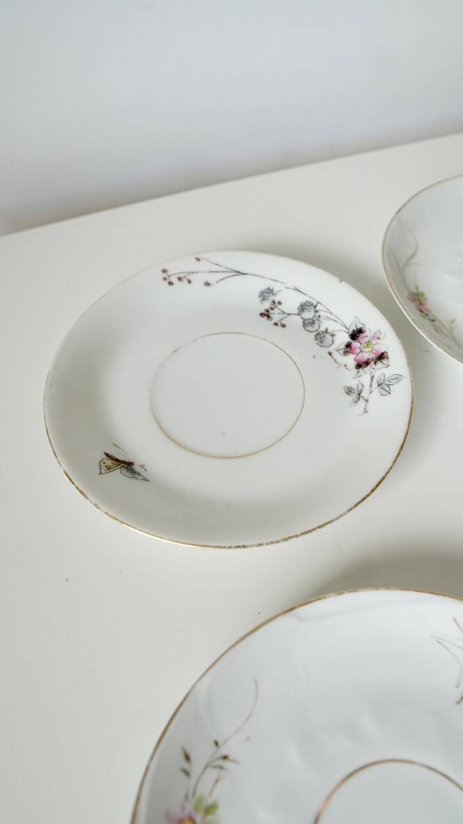 Set of 6 Limoges porcelain cups Barny Rigoni & Langle - 19th century