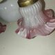Vintage Wall Sconce Pair – Moulded Pink Glass & Brass | Retro Elegance
