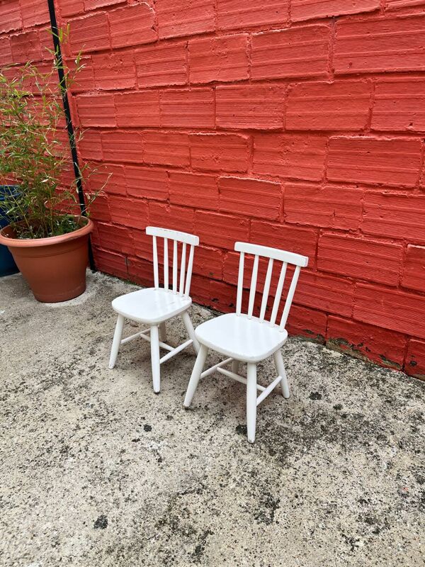 Paire de chaises bistrot vintage pour enfant