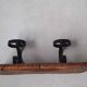 Vintage rattan and metal coat rack