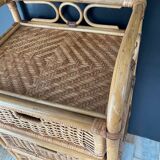 Vintage rattan chiffonier
